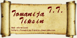 Tomanija Tipšin vizit kartica